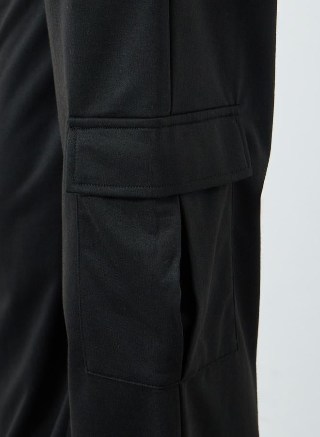 ستايلي بنطلون رياضي نسائي أسود سادة بجيوب - Image 3